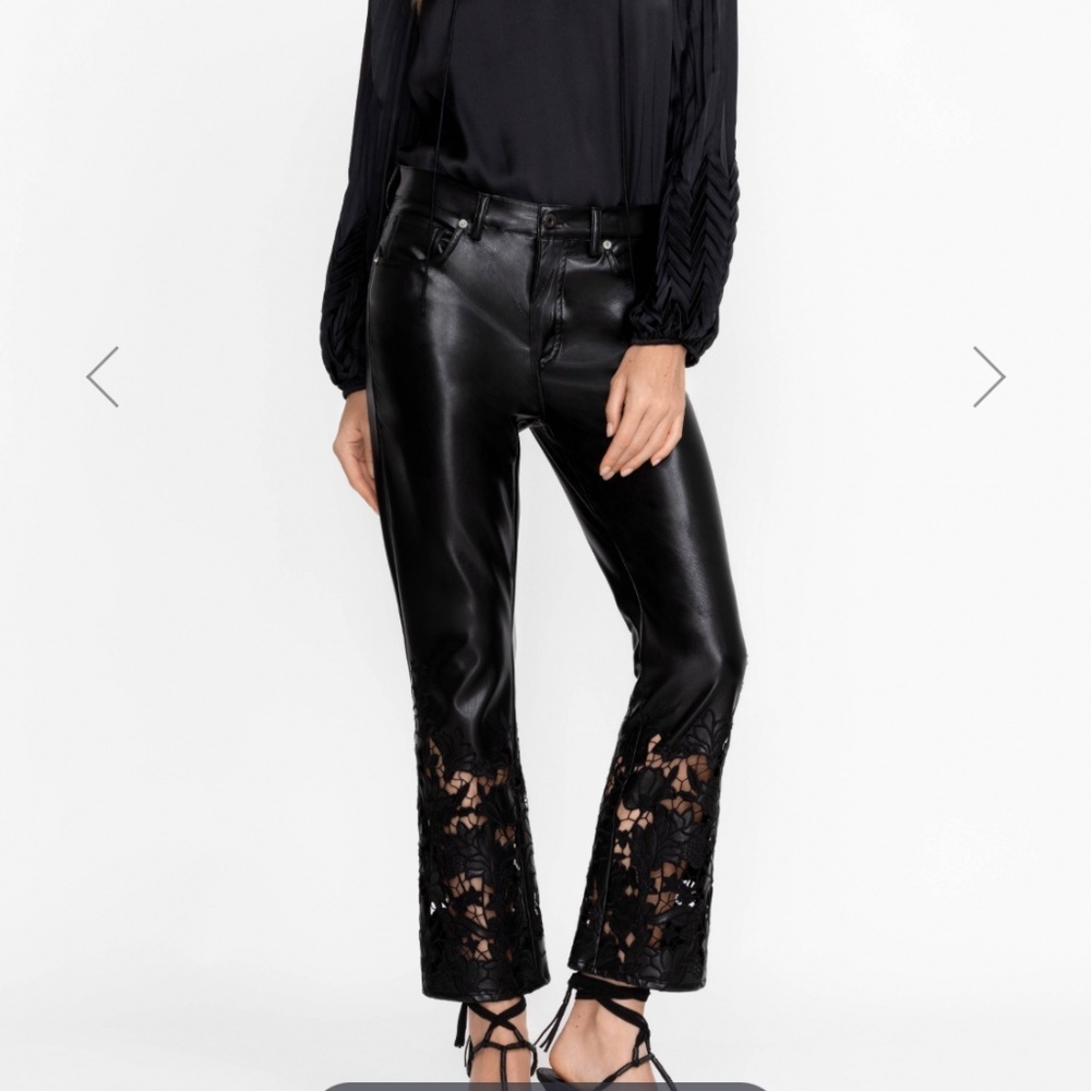 Johnny Was Portia Vegan Leather Pants Size 26 Color Black